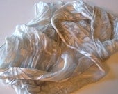 Light Slate Blue Devore Silk Scarf