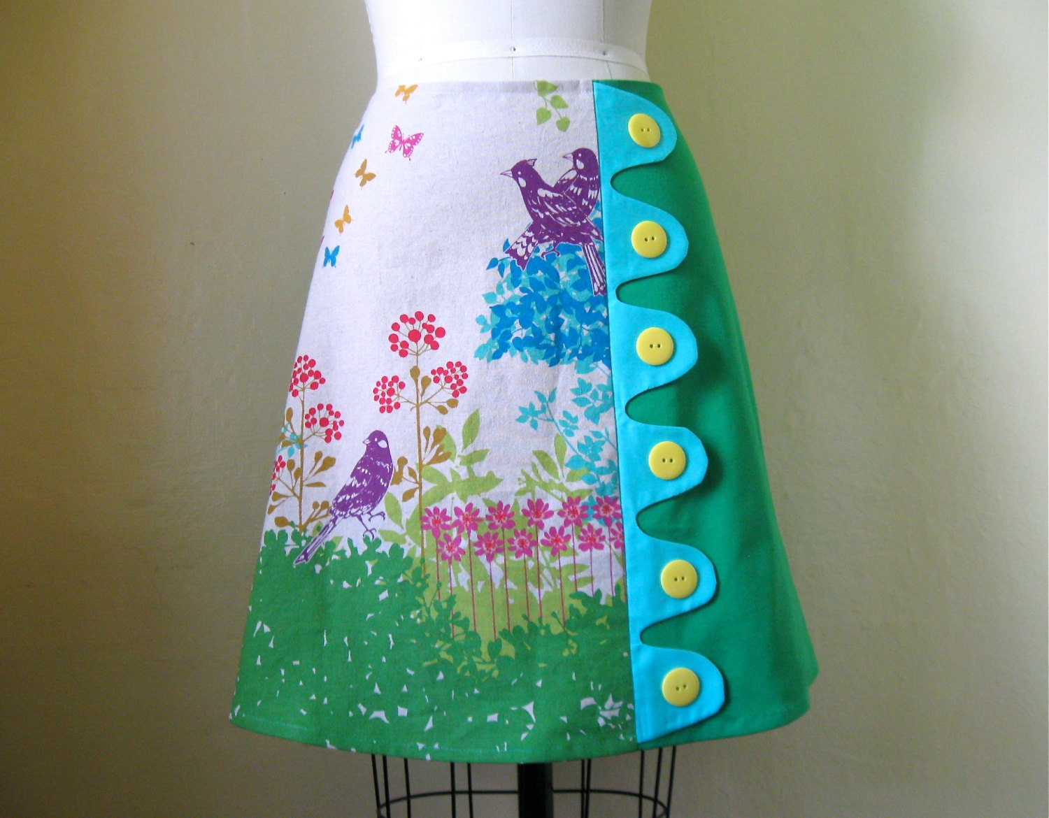 Spring Fling asymmetrical a-line skirt Sz 8