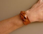 Camel Leather Cuff / Bracelet Nickle-Free