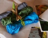 set of three play silks - 35x35 square - hand-dyed - you choose colors