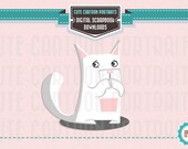 Instant Download - Scaredy cat - Cute Digital Clip Art Collage Sheet