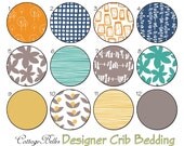 Changing Pad Cover - Glimma 1 - Jade Orange Blueberry Dandlion Grey  by Cottage Belles
