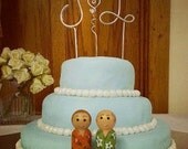 3 Piece Initial Cake topper Personalized for a unique couple Wedding cake decoration Anniversary Engagement Cake and Cupcakes