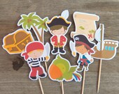 Pirate Boy Party - Set of 24 Assorted Pirate Boy Cupcake Toppers by The Birthday House Il_170x135