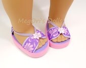BOW sandals in pale pink and lavender purple for 18" American Girl dolls