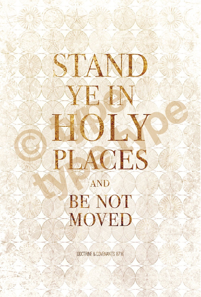 10-pack Stand Ye in Holy Places (2013 LDS Mutual Theme) white/gold prints