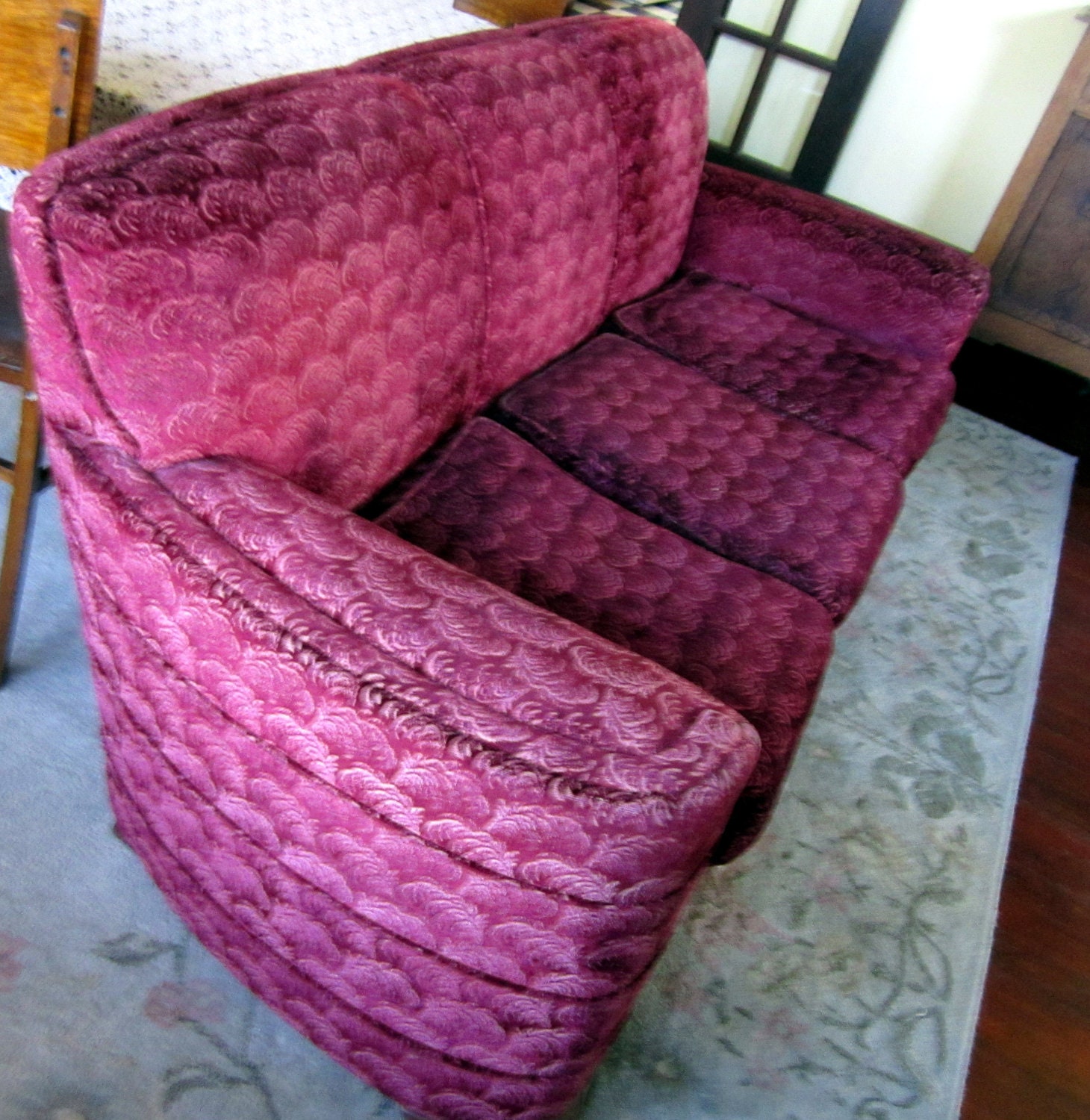 Art Deco Mohair Sofa Vintage Sofa Couch