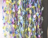 Luxurious Lacey Light SCARF Hand Knit USA Rayon Silk Pastels