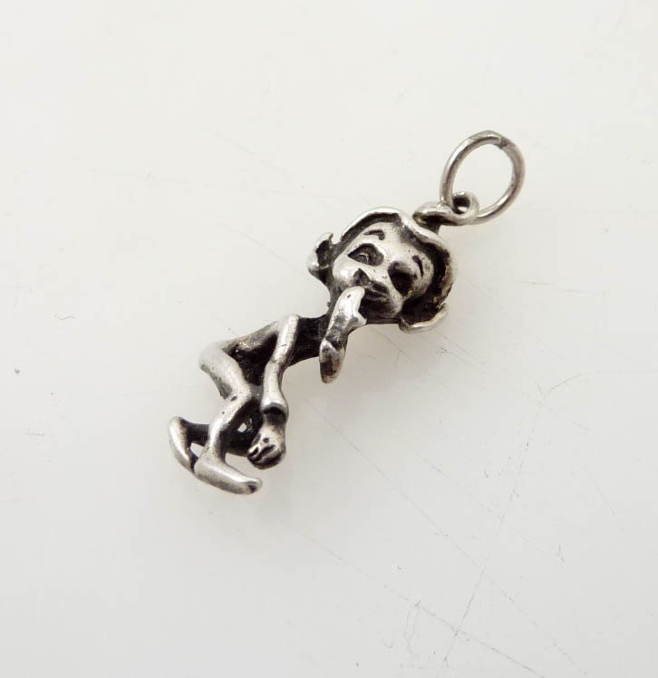 SALE --- Vintage Sterling Naughty Wood Nymph Charm