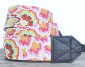 MADE TO ORDER - Camera Strap - Peacock Feathers Blush