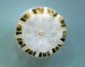 Vintage 1950s White Glass Moonglow with Gold Luster