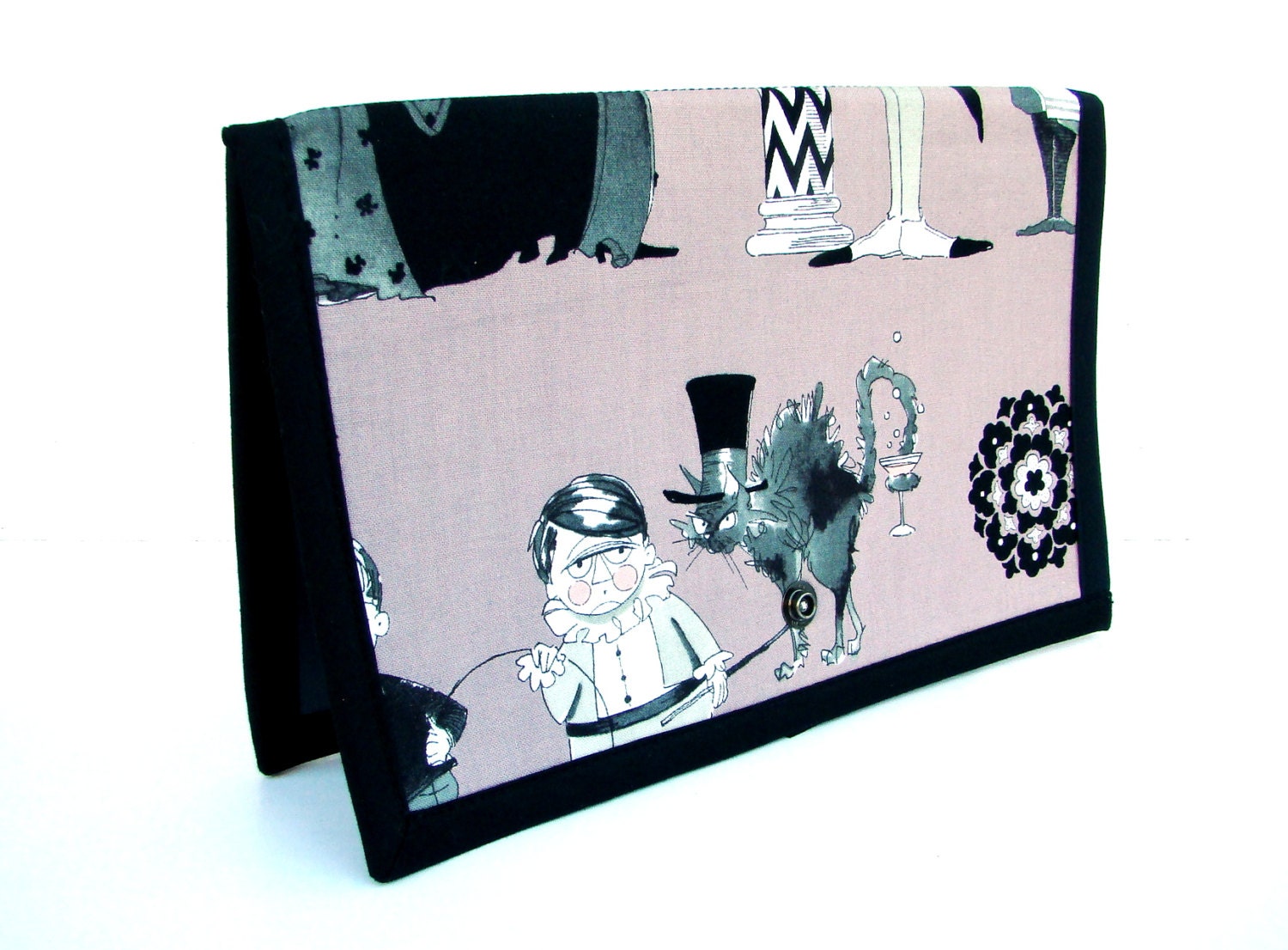 Knitting Crochet Pattern Holder - mi Pattern Wallet Supplies Chart Keeper - Ghastlie Reunion (Pink)
