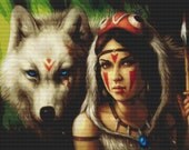 Modern Fantasy Art Cross Stitch Kit By Jonas Joedicke 'Princess Monoke'
