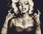 Modern Cross Stitch Kit By Marcus Jones 'Gangster Marilyn Monroe'