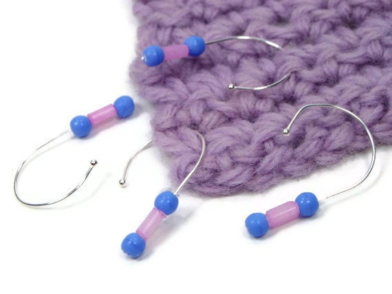Removable Stitch Markers Set, DIY Crochet, Snag Free Stitch Markers, Gift for Crochet, Periwinkle Blue, Pink, TJBdesigns