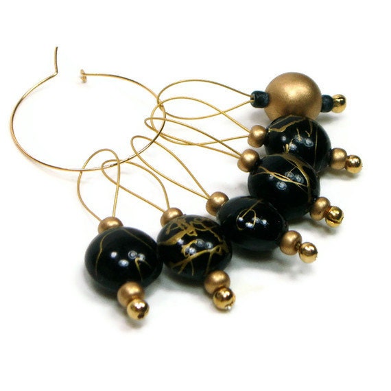 Stitch Markers Knitting Beaded Black M&M Knit Tool Knitting Accessory