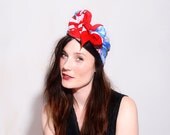 HAWAIIAN TURBAN SCARF // amazing head scarf, turban, headwrap, head wrap, hair accessories, red flower print, floral print, summer fashion