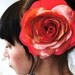 Bright pink recycled vintage fabric rose/hair flower/fascinator