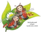 Ladybugs - Masterpiece - Christian Card (IN108) One Day at a Time - Encouragement - Inspirational Greeting Card
