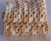 Crochet Cotton Kitchen Dishrags - Set of 2 - Sandy Taupe - Dishcloths Vintage Inspired Eco Friendly Reusable