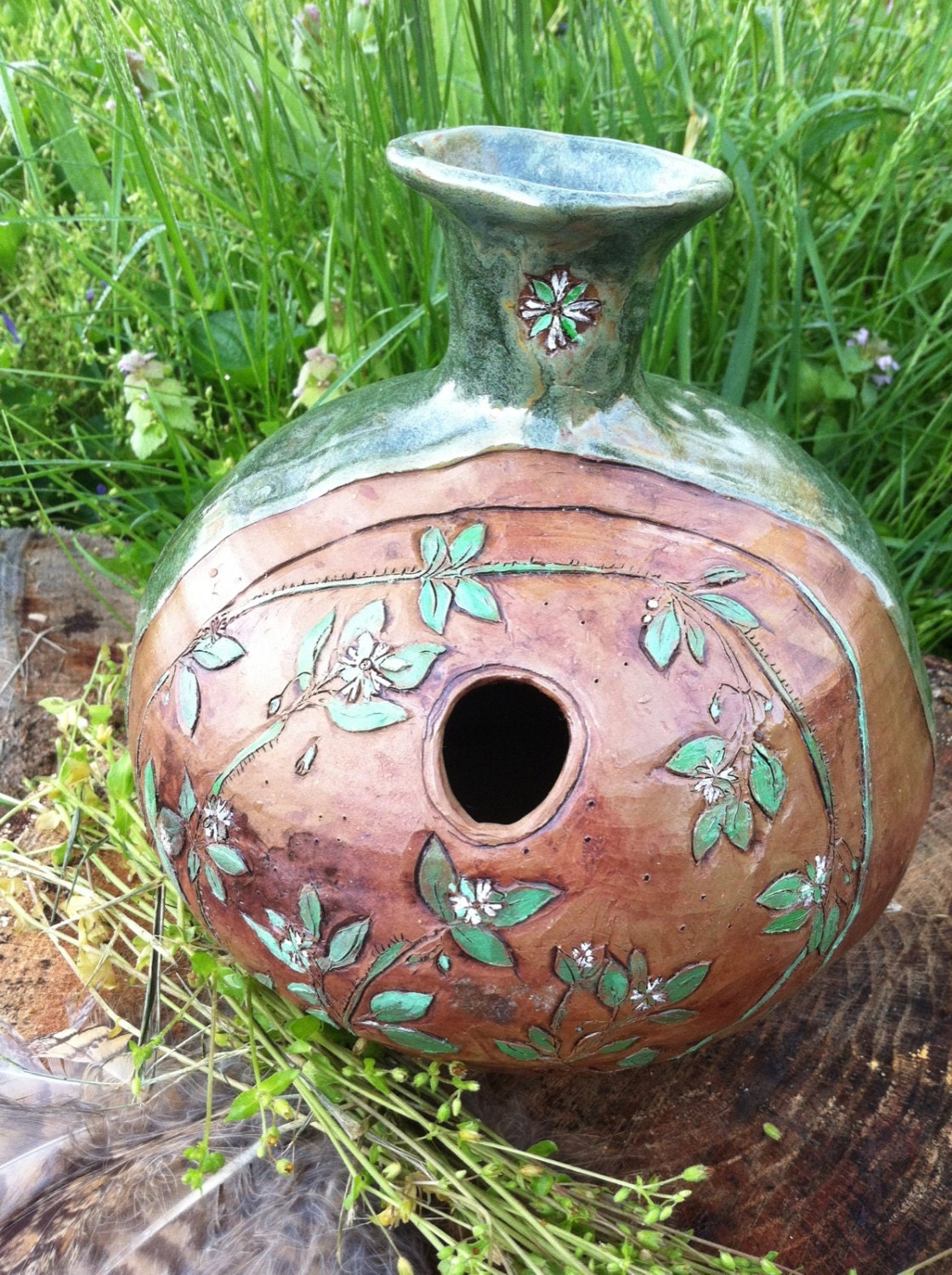 ceramic drum.  Chickweed Udu.  Song of the Mad Farmer.  SOng of the Weed Wife. Stellaria media