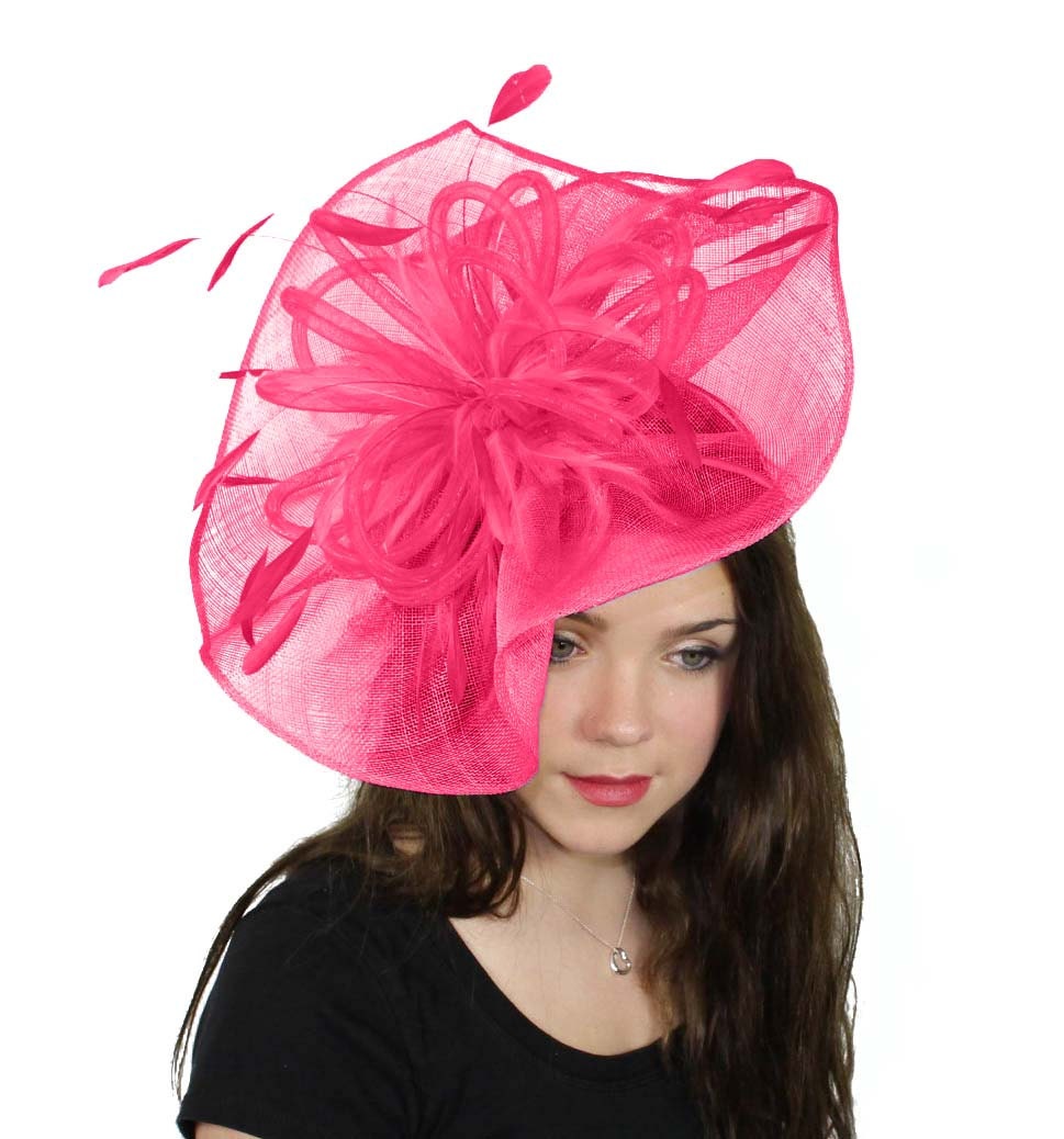 Highball Fuchsia Fascinator Hat for Weddings, Races, and Special Events With Headband