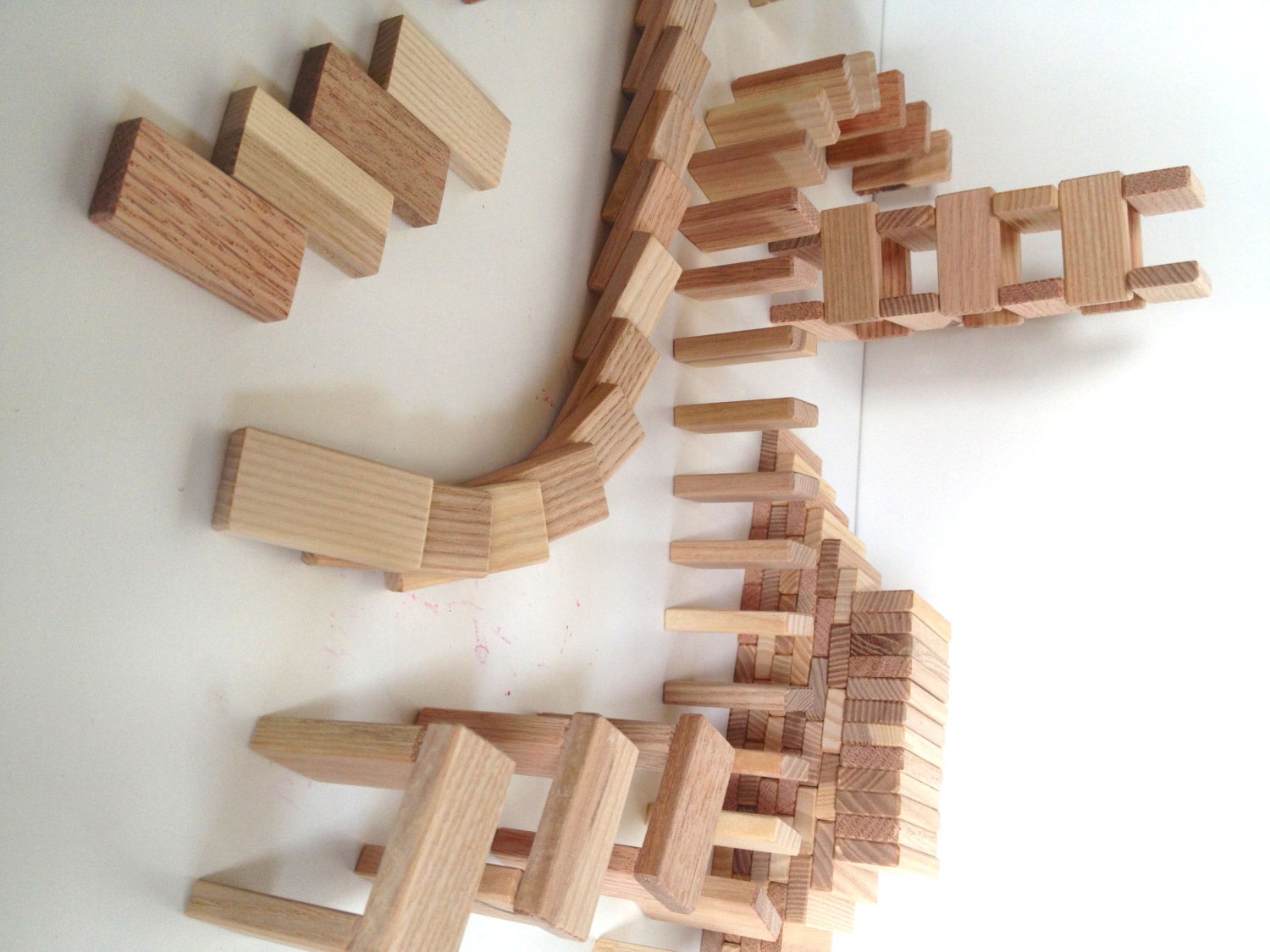 BEST PRICE for Solid Wood Toy Domino Blocks - made from reclaimed lumber - Set of 100 blocks