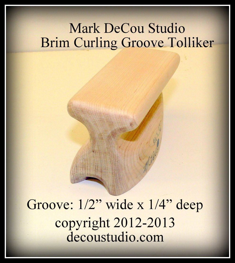 Groove Tolliker Hat Making Tool Pencil Curl Hat Brim Shaper Curler, (0.5 inch wide by 0.25 inch deep) groove foot