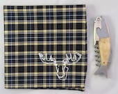 Plaid Moose Pocket Square