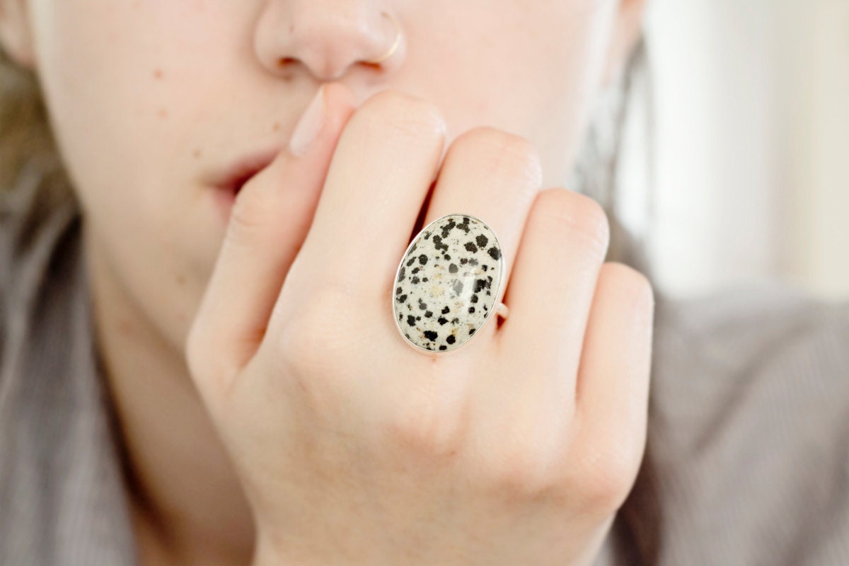 Dalmatian Jasper  // Custom Sterling Silver Ring