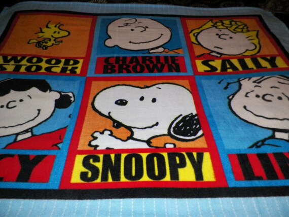 Peanuts Characters Fleece Throw Blanket by mamaandpapadk on Etsy