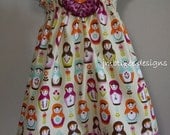 Matryoshka Dolls Halter Top/Dress Toddler Infant Sundress in your choice of  size 0-3m, 3-6m, 6-9m, 9m-12m,18-24mos.,2t, or 3t