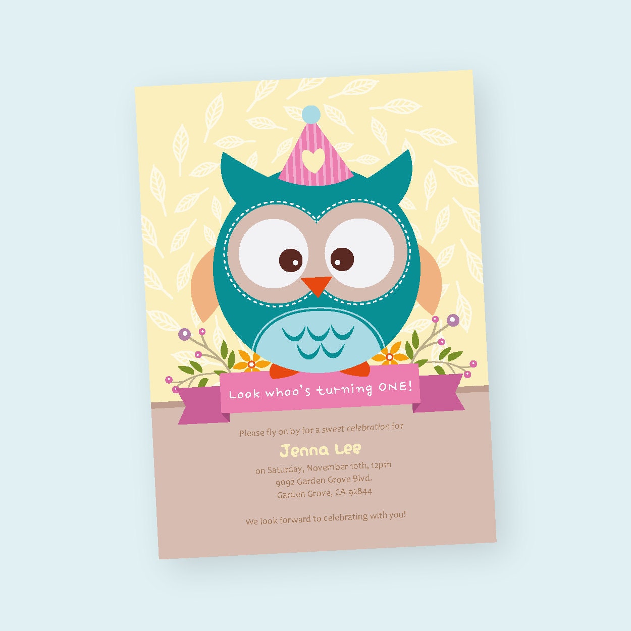 Custom Owl Woodland 5x7 DIY Invitation by MayDetails Il_570xn