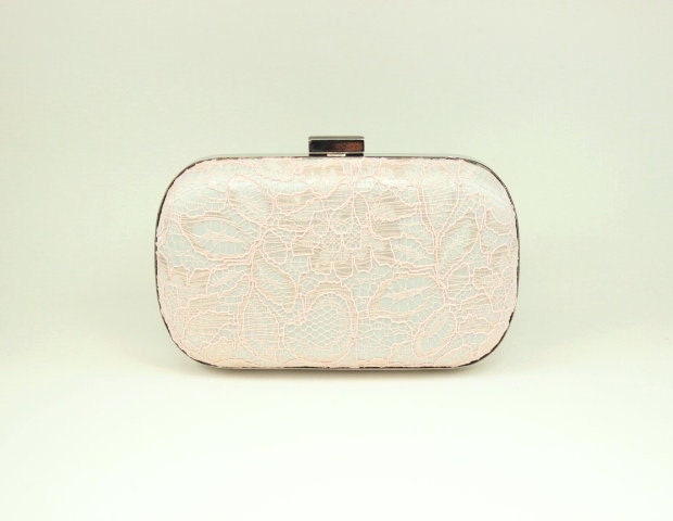 Bridal Clutch Purse / Wedding Clutch / Blush Lace Bridal Bag (Antoinette Box Clutch)