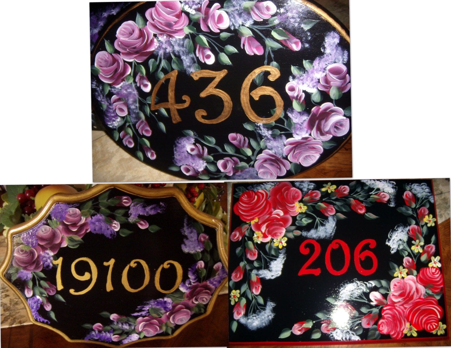 Custom Painted & Designed Wood Plaque Signs Various Shapes/Sizes