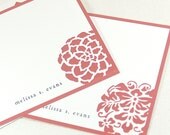 personalized stationery set flat note cards - ORNAMENTS - set of 12 - personalized stationary - choose color