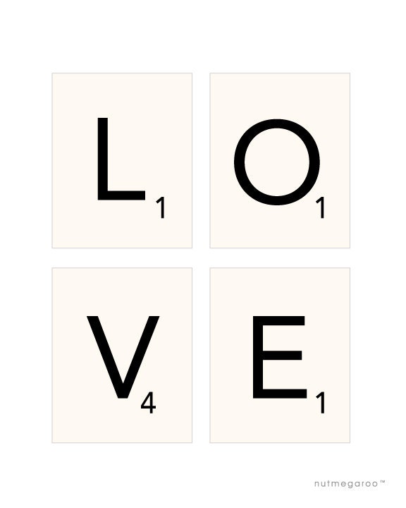 Scrabble LOVE Print Collection