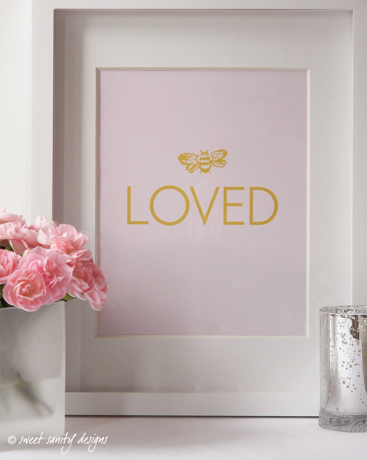 Original Art Print - Bee Loved  // Hush Pink //