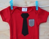 Red, Black and White Business Time Onesie or Toddler Tee