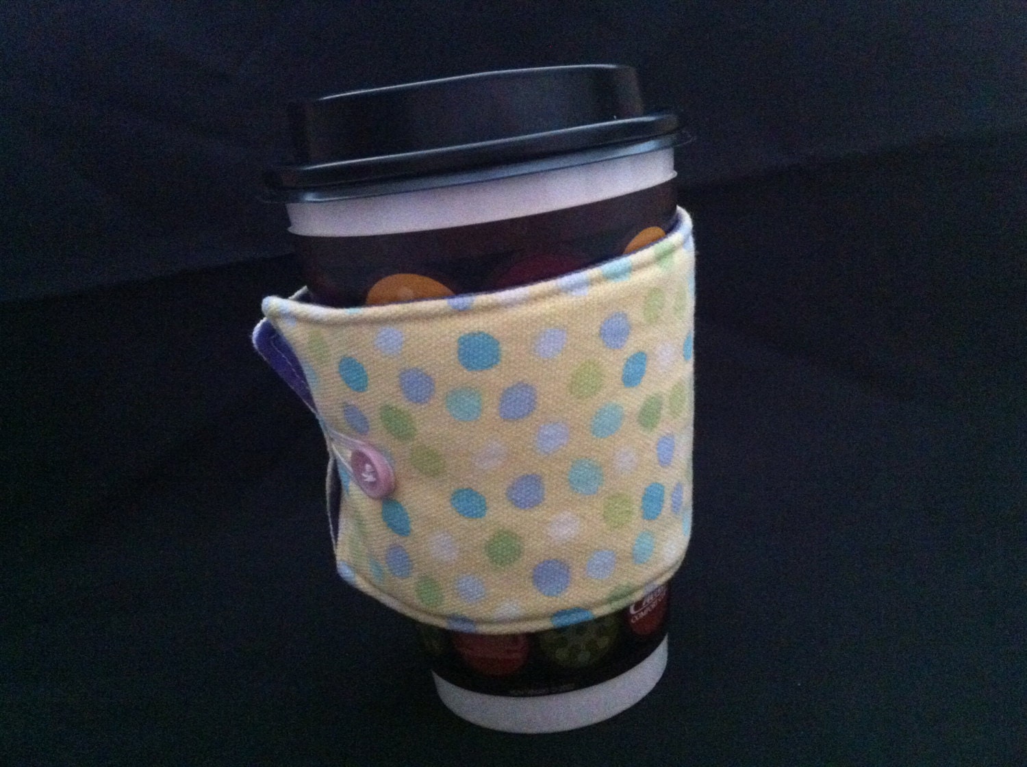 Reusable Coffee Cozy - Spring Polka Dots
