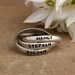 Triple Ring Stamped Sterling Silver Name Ring
