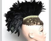 Fight or Flight.... Mohawk Headdress in Earthy Feathers with Coins