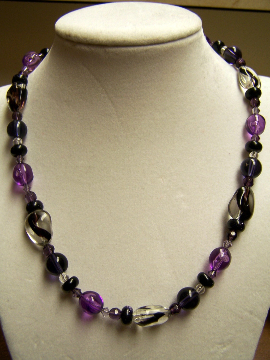 Black and Purple Glass Necklace