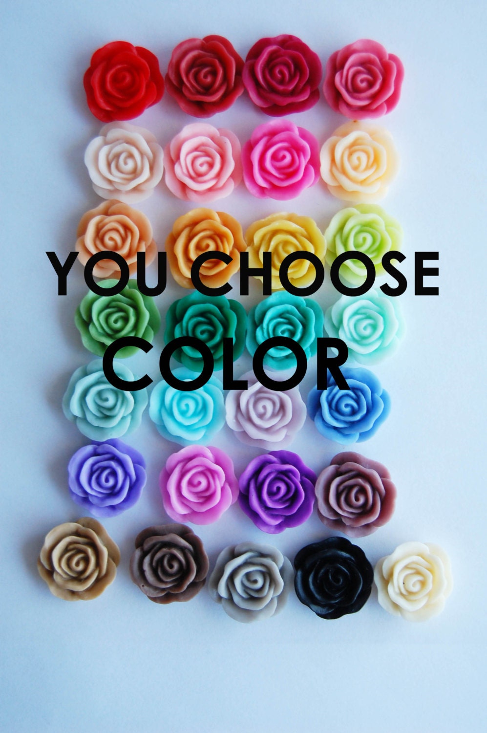 0g (8mm) Rose Flower Plugs- You Choose Color