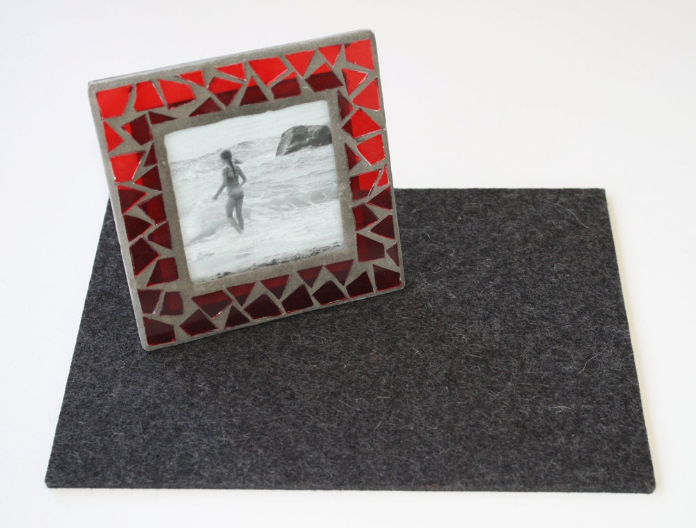 Wool Felt Trivet in 5mm Thick Virgin Merino Wool Felt-Rectangle in Anthracite