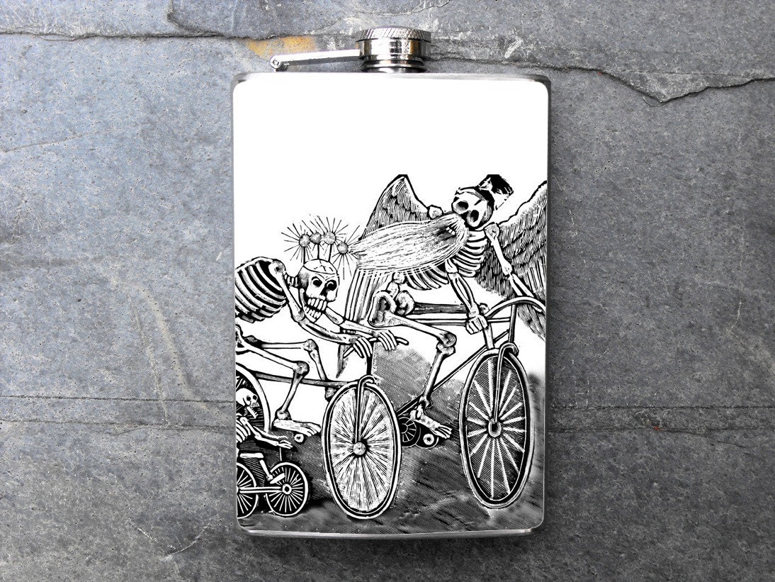 FD378 - Dia De Los Muertos Stainless Steel Flask - 8oz. DAY of the DEAD
