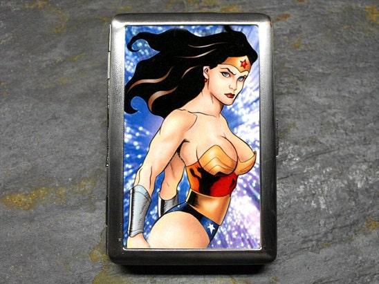 FN377 - Sexy Wonder Woman Decorated ID Cigarette Case Wallet