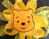 Felt hair clip-Winnie the pooh-yellow hair clip