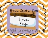 Smore fun topper orange chevron scrapbook tags teacher PRINTABLE