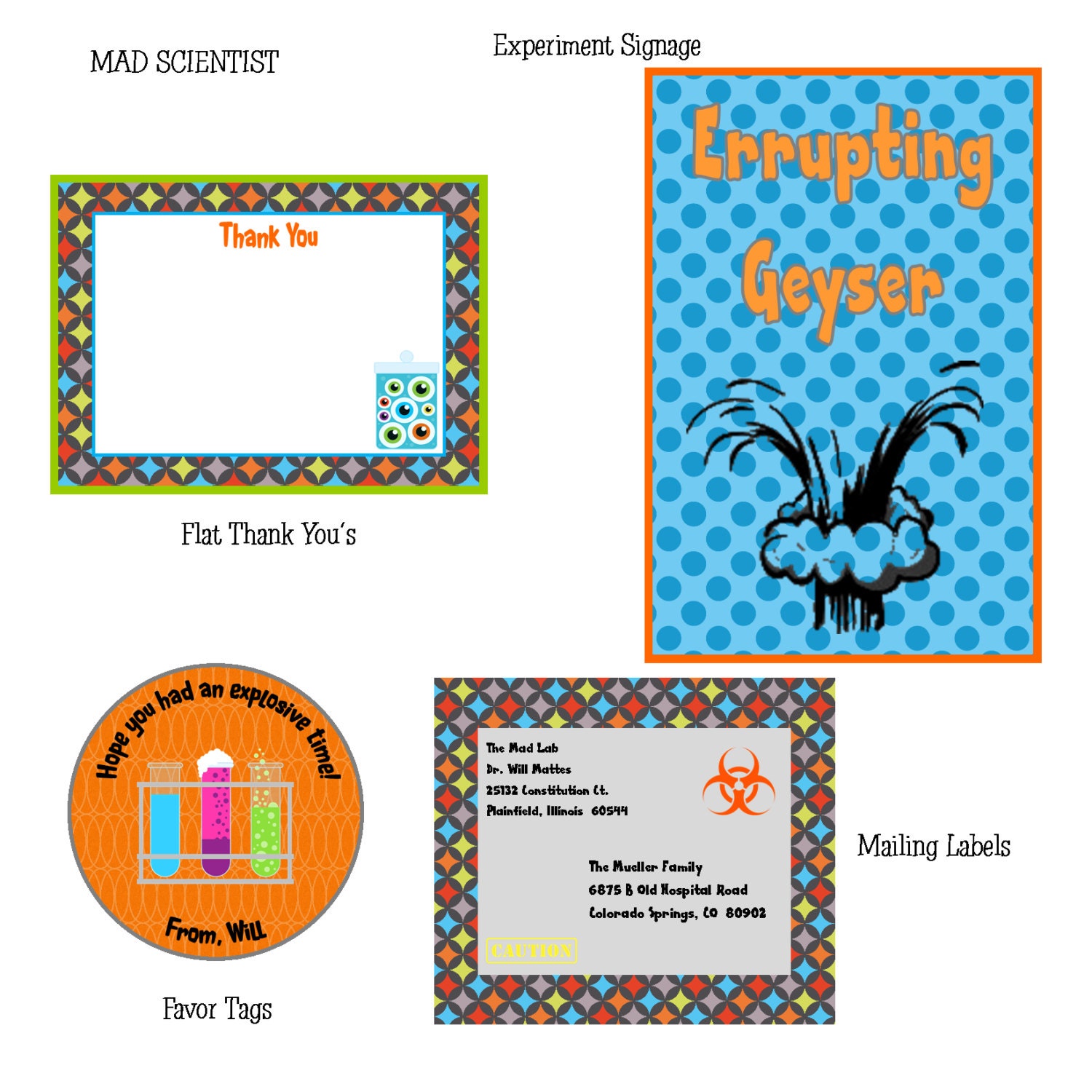 Mad Scientist Boys Printable Party Package